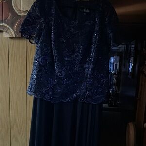 Alex Evenings Navy Blue Sequin Dress